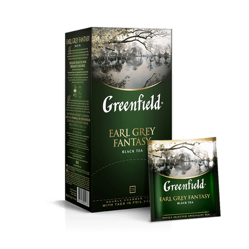 Чай черный Greenfield Earl Grey Fantasy в пакетиках 25 шт  - передать осужденному в СИЗО, ИК, КП, ЛИУ, Тюрьмы