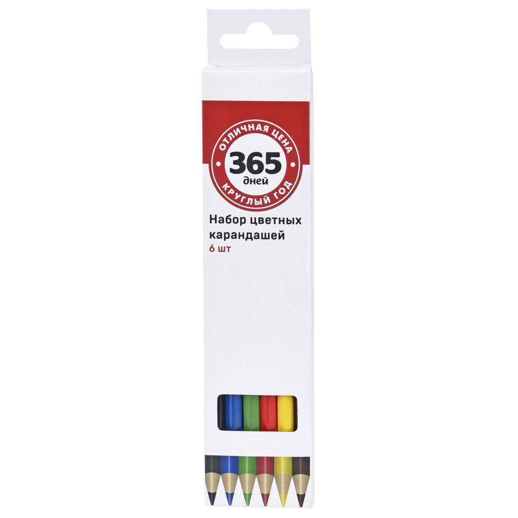 Набор цветных карандашей 365 ДНЕЙ 6 цветов  - передать осужденному в СИЗО, ИК, КП, ЛИУ, Тюрьмы